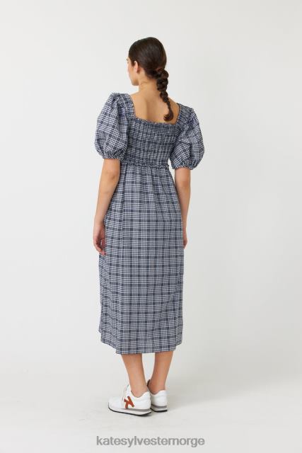 Kate Sylvester kvinner gingham rynket kjole BP6F139 klær blekk
