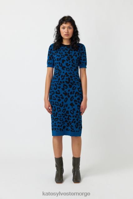 Kate Sylvester kvinner leopard kjole BP6F137 klær marine
