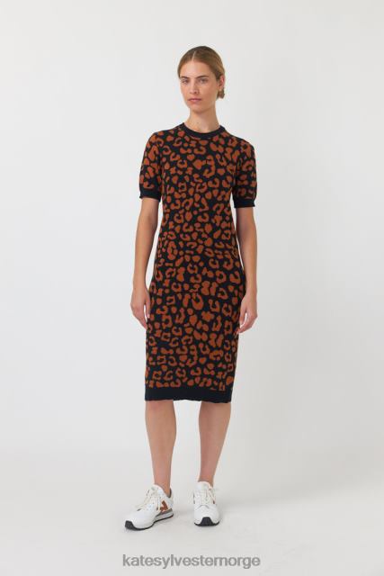 Kate Sylvester kvinner leopard kjole BP6F142 klær tobakk