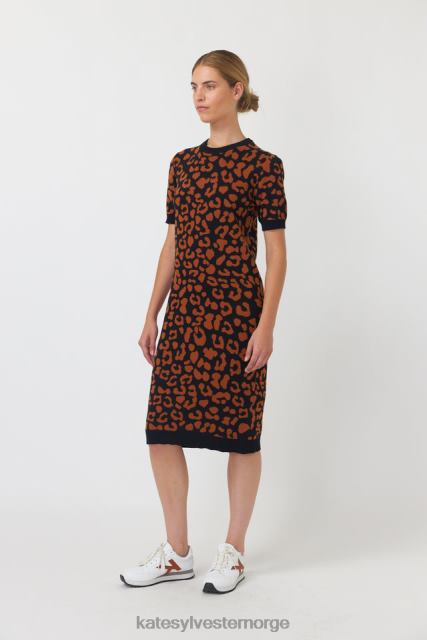 Kate Sylvester kvinner leopard kjole BP6F142 klær tobakk