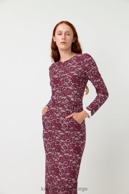 Kate Sylvester kvinner rosa maxi kjole BP6F83 klær plomme