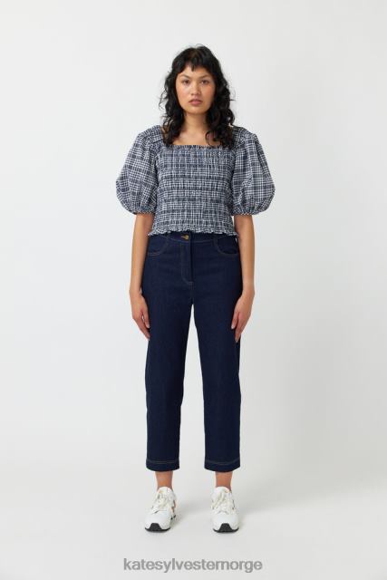 Kate Sylvester kvinner gingham rynket topp BP6F227 klær blekk