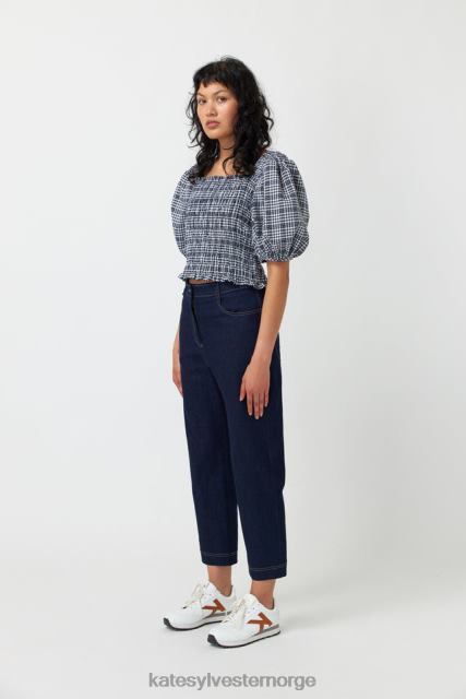 Kate Sylvester kvinner gingham rynket topp BP6F227 klær blekk