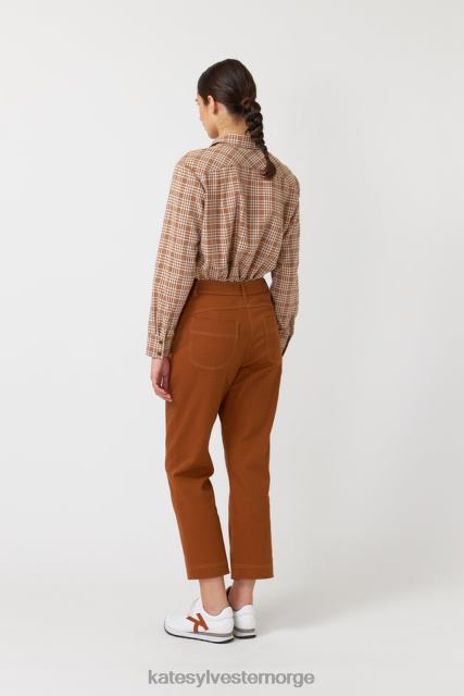 Kate Sylvester kvinner gingham skjorte BP6F229 klær karamell