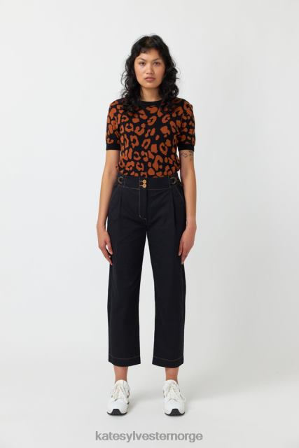 Kate Sylvester kvinner leopard topp BP6F194 klær tobakk