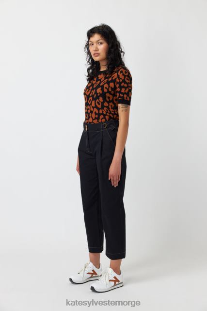 Kate Sylvester kvinner leopard topp BP6F194 klær tobakk