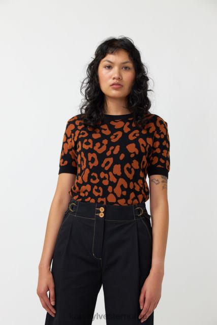 Kate Sylvester kvinner leopard topp BP6F194 klær tobakk