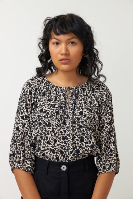 Kate Sylvester kvinner rosa smock topp BP6F3 klær elfenbein