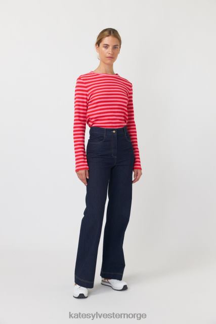 Kate Sylvester kvinner stripete langermet topp BP6F234 klær rosa stripe