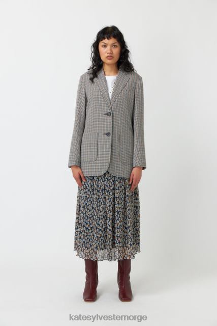 Kate Sylvester kvinner rutete blazer BP6F270 klær sandstein