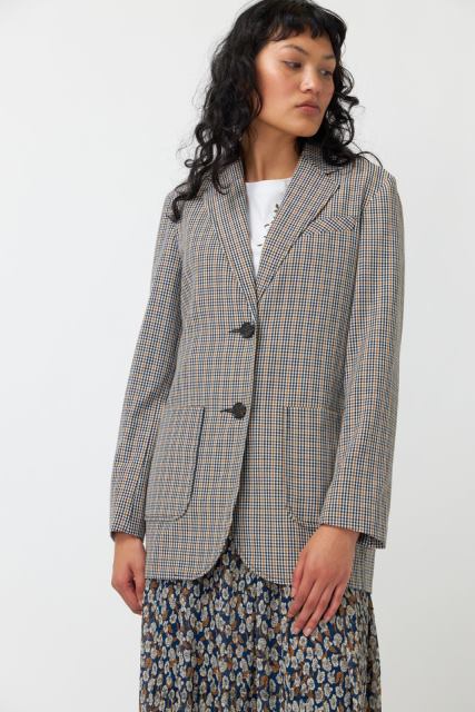 Kate Sylvester kvinner rutete blazer BP6F270 klær sandstein